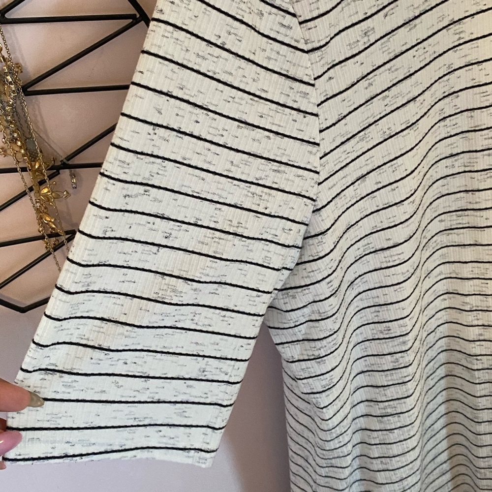 Torrid Striped Ruffle Neck Tee - Picture 6 of 6